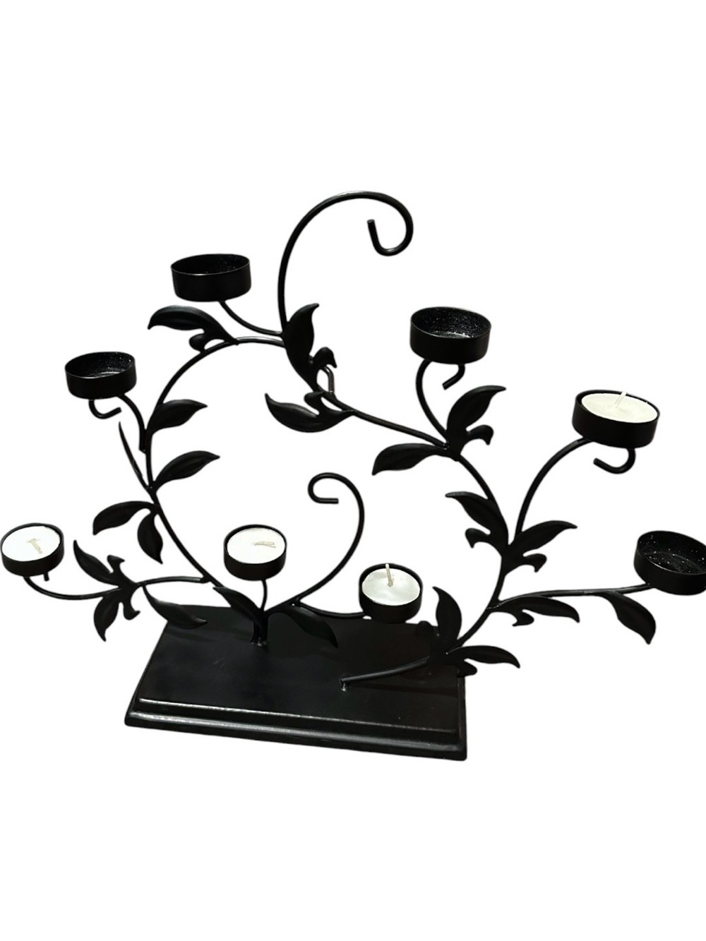 Decorative Black Metal Branch Candle Holder